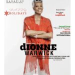 Dionne Warwick smiles confidently on the magazine cover in an orange top.