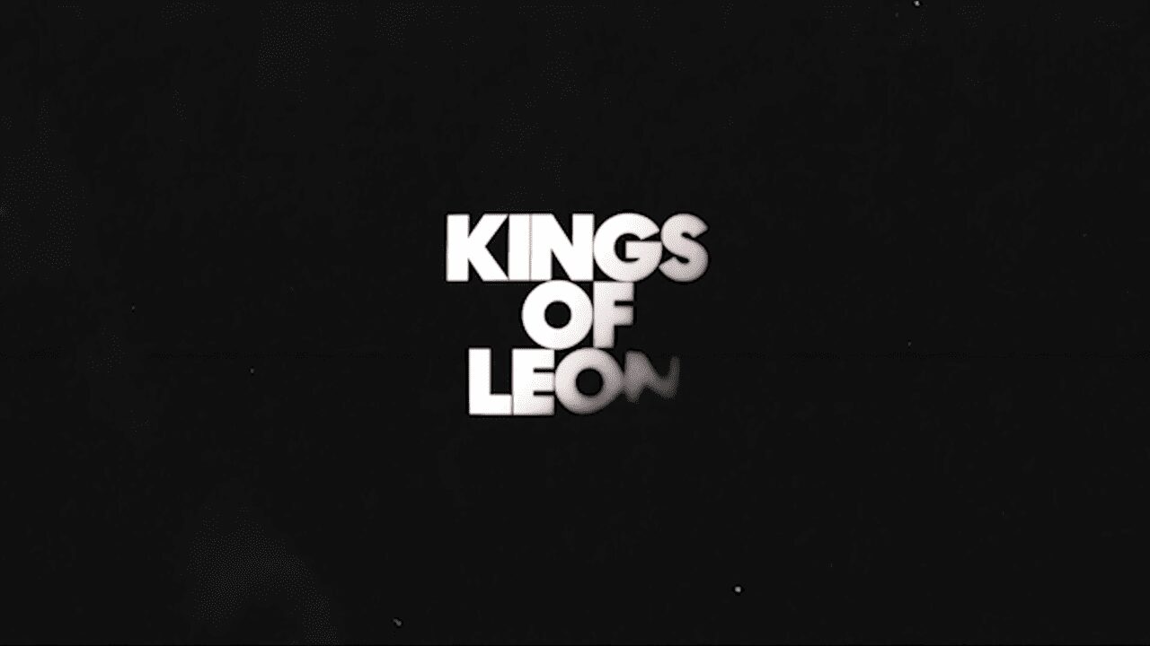 Kings of Leon logo in bold white letters on black.