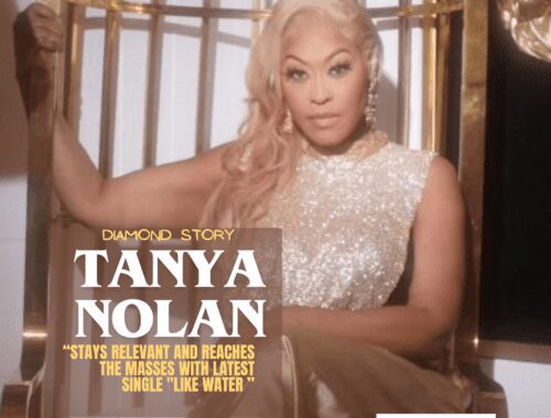 Tanya Nolan poses elegantly in a glamorous setting for a dance story feature.