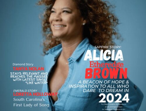 Alicia Brown graces the cover of Latina Emerald magazine's January 2024 issue.