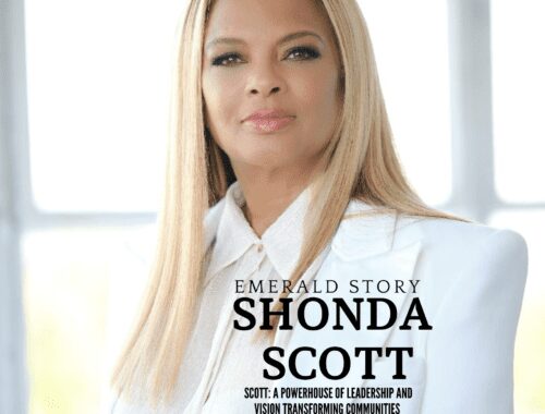 Shonda Scott graces the cover of Sapphire Emerald Magazine.