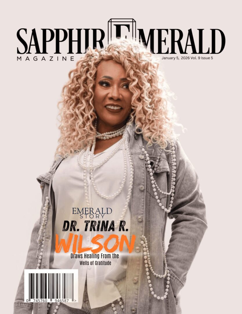 Magazine cover featuring a woman smiling confidently.