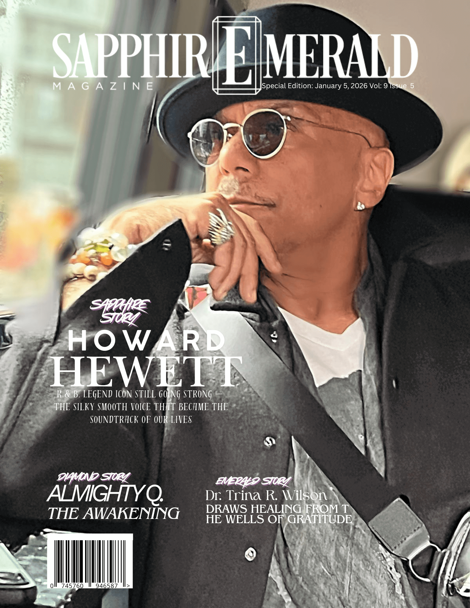 Man in sunglasses on magazine cover.